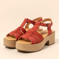 Women El Naturalista Sandals|Sandals With Heel|5890 ARBEQUINA